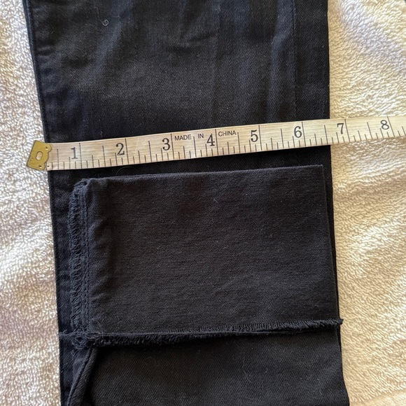 AG Adriano Goldschmied The Stevie Slim Straight Cuffed Black Jeans Waist 26 - Picture 13 of 13